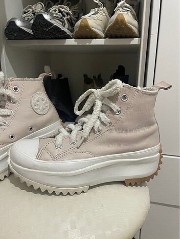 39 Beden Converse toz pembe kalın tabanlı