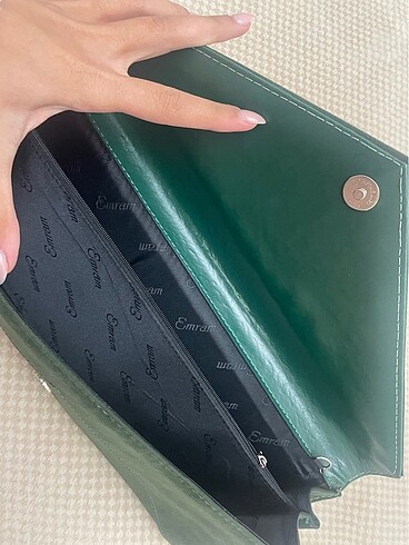 Beden Yeşil süet portfoy çanta / clutch