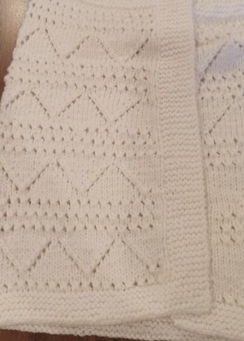 Beyaz Örgü Kolsuz yelek - Görsel 2