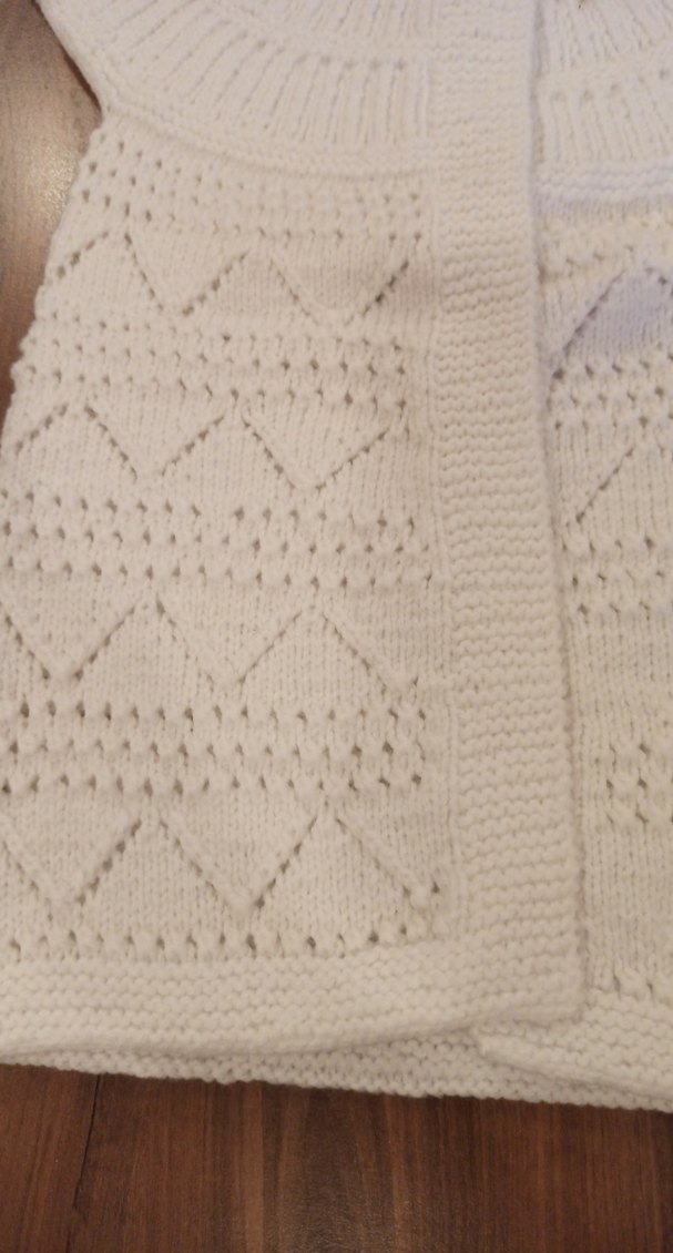 Beyaz Örgü Kolsuz yelek - Görsel 2