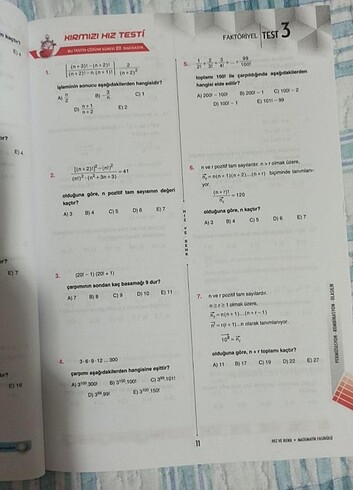 Beden Mat. Permütasyon Kombinasyon Olasılık