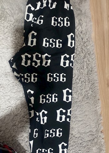 Diğer Gri Baskılı Kadın Sweatpant Peluş Detaylı