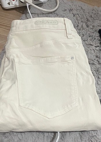 36 Beden beyaz Renk Kadın Beyaz Normal Boy Rahat Kesim Kot Pantolon