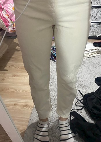 Mavi Jeans Kadın Beyaz Normal Boy Rahat Kesim Kot Pantolon