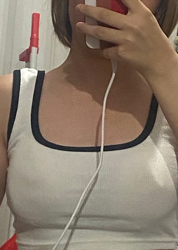Diğer Beyaz Elastik Pamuklu Crop Top