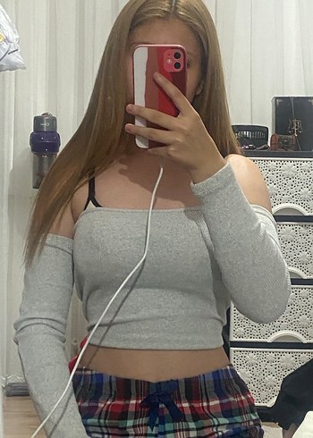 Trendyol & Milla Gri straplez crop