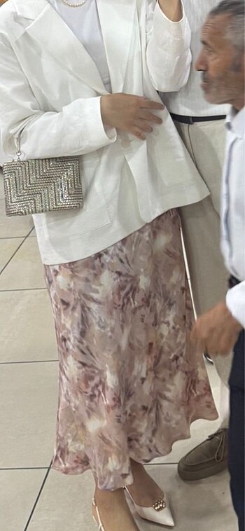 Zara Pembe saten etek