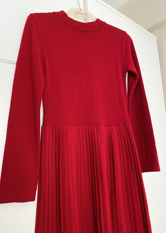 Triko Pliseli Kışlık Elbise - Görsel 2