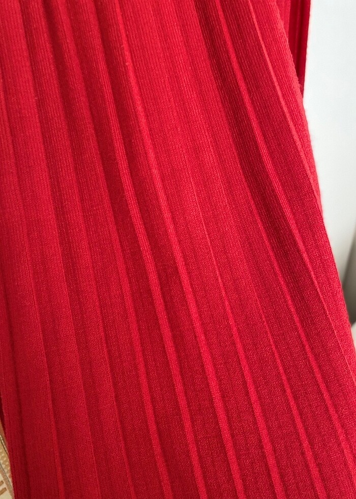 Triko Pliseli Kışlık Elbise - Görsel 3