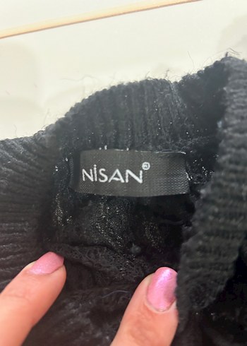 Siyah Örgü Kadın Kazak - Görsel 4