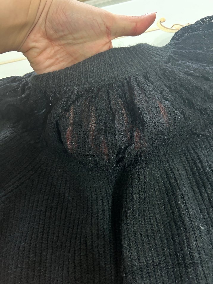 Siyah Örgü Kadın Kazak - Görsel 3