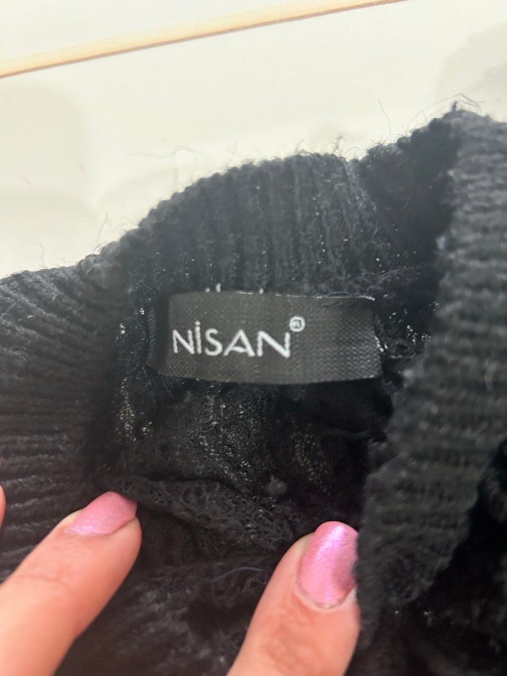 Siyah Örgü Kadın Kazak - Görsel 4