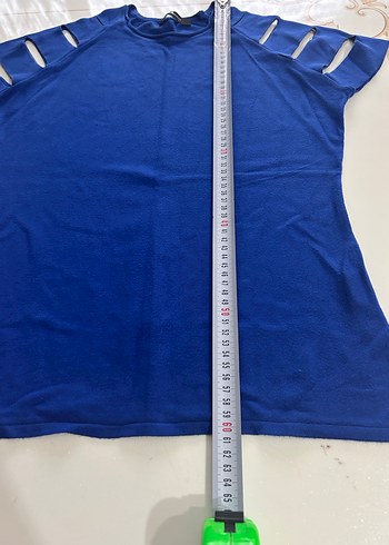 Kadın Mavi Kısa Kollu Basic Tişört - Görsel 5