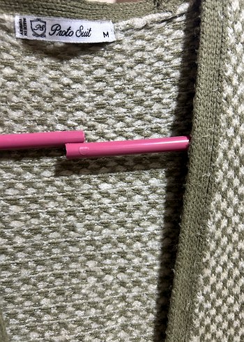 Gri Uzun Örgü Kadın Hırka - Görsel 3