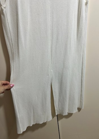 Twist Drapeli Beyaz Midi Kadın Yelek - Görsel 5