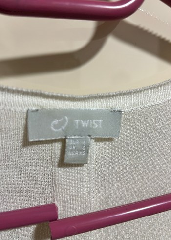 Twist Drapeli Beyaz Midi Kadın Yelek - Görsel 3