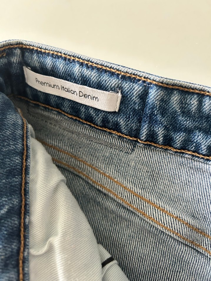 Kadın Mavi Bol Kesim Yırtık Kot Pantolon - Görsel 4