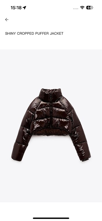 Zara parlak şişme mont