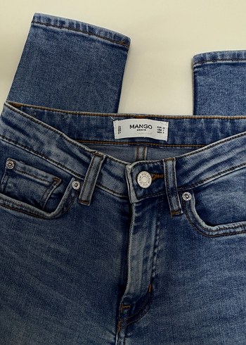 Mango Mavi Normal Kesim Denim Kadın Jean - Görsel 4