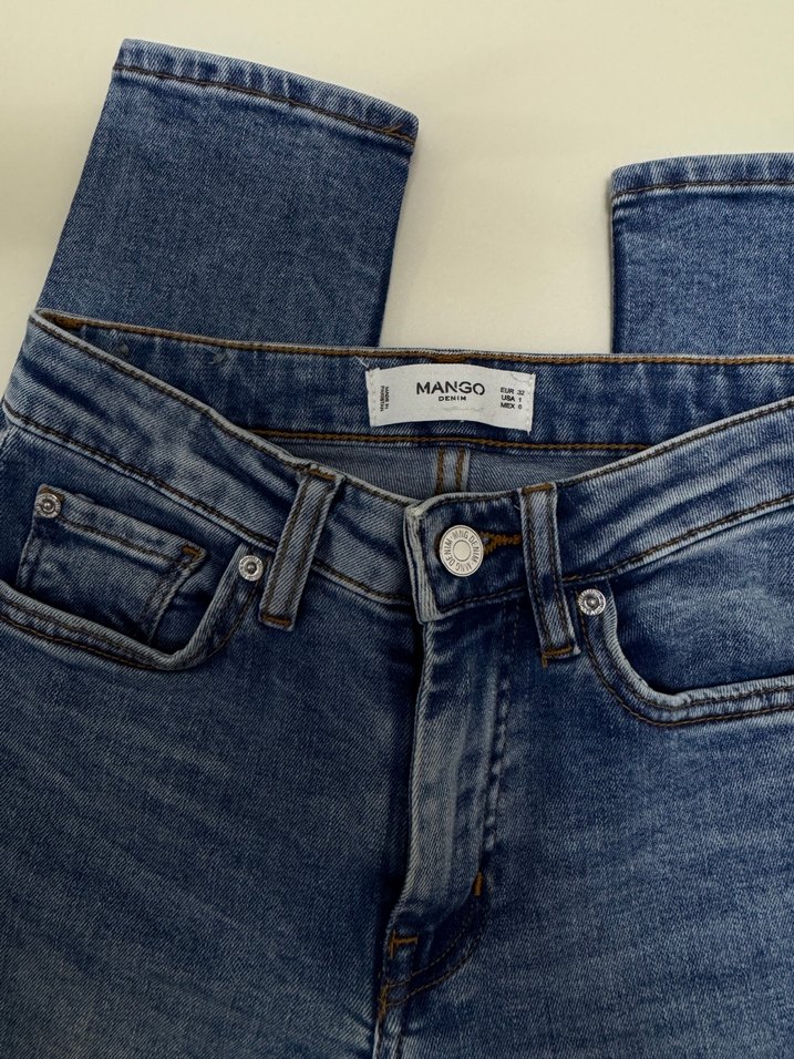 Mango Mavi Normal Kesim Denim Kadın Jean - Görsel 4