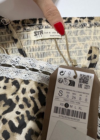 Leopar Desenli crop bluz - Görsel 5