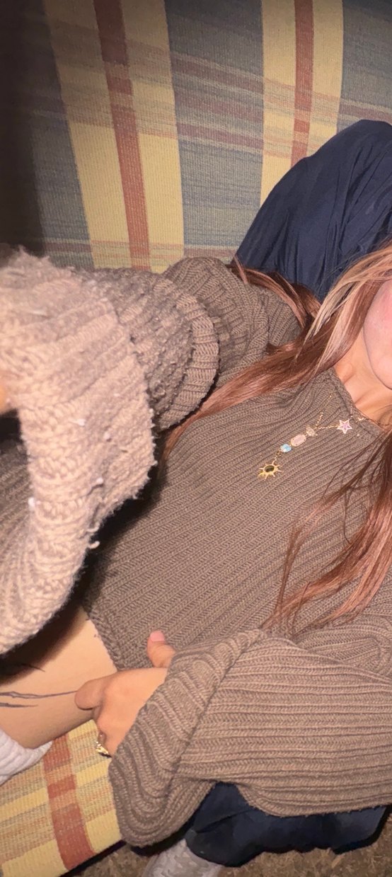 Kahverengi Örgü Salaş Kadın Kazak - Görsel 2