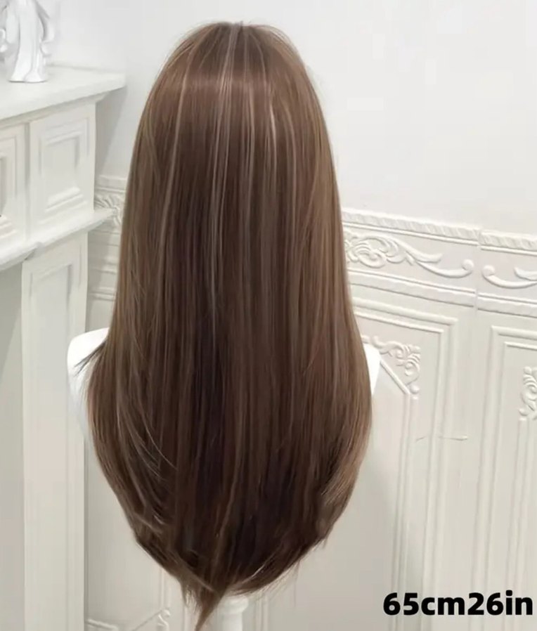 Kumral önleri soğuk sarı araları ince ışıltılı peruk - Görsel 2