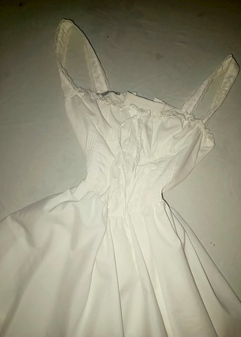 Beyaz Midi elbise - Görsel 2