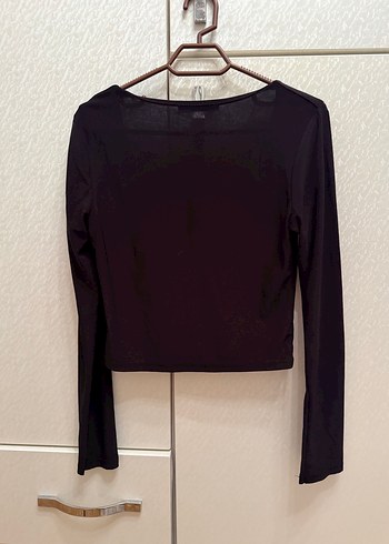 Zara Siyah Uzun Kollu Fitted Bluz