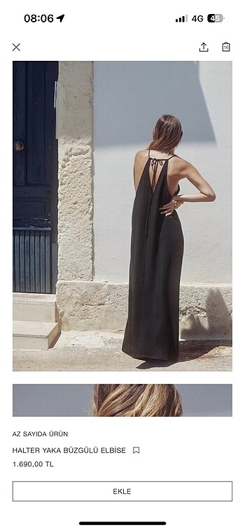 Zara Siyah uzun askılı elbise