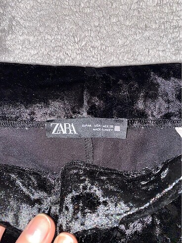 Zara Zara desenli kadife tayt