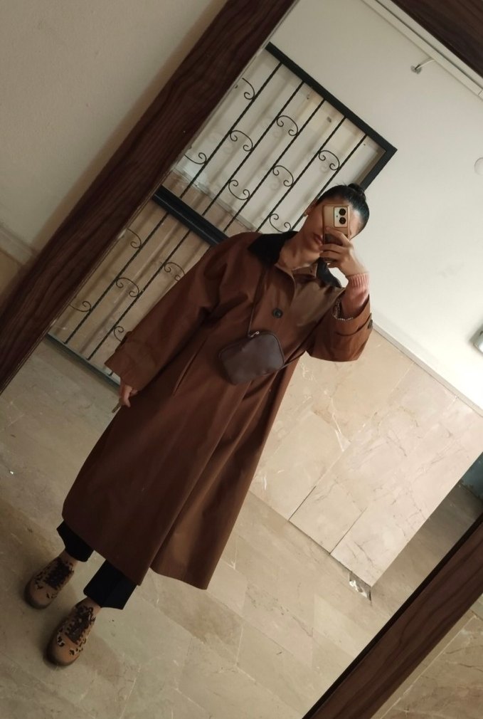 Camel Renkli Midi Trençkot - Görsel 2