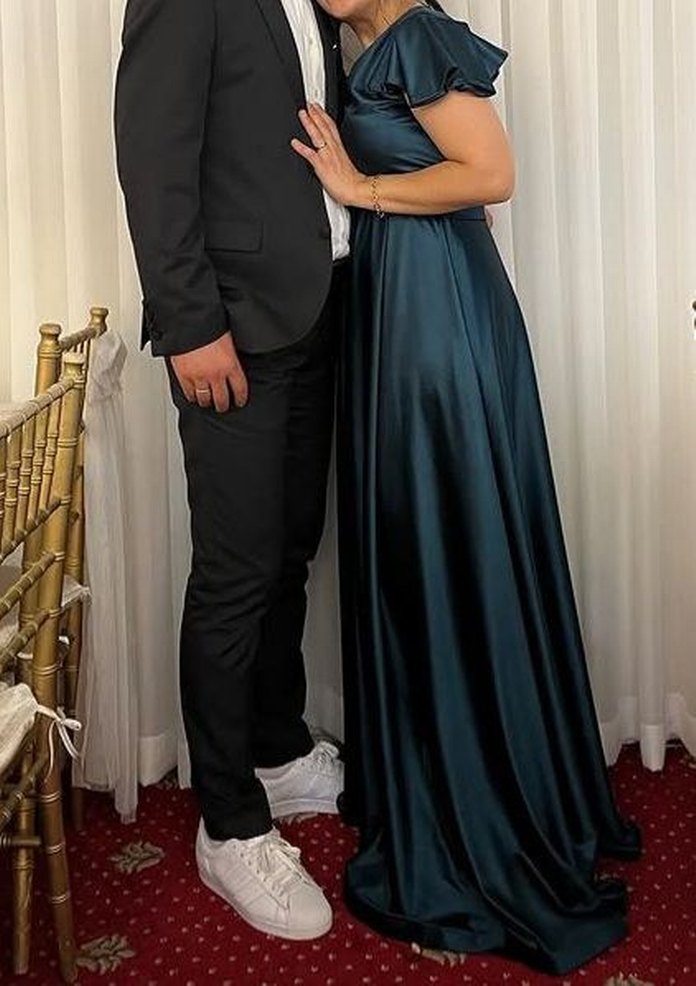 Yeşil Uzun Abiye Elbise - Görsel 2