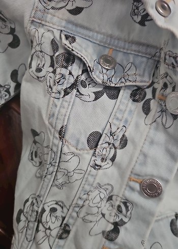 Kız Çocuk Kot Mikey Mini Baskılı Denim Ceket - Görsel 2