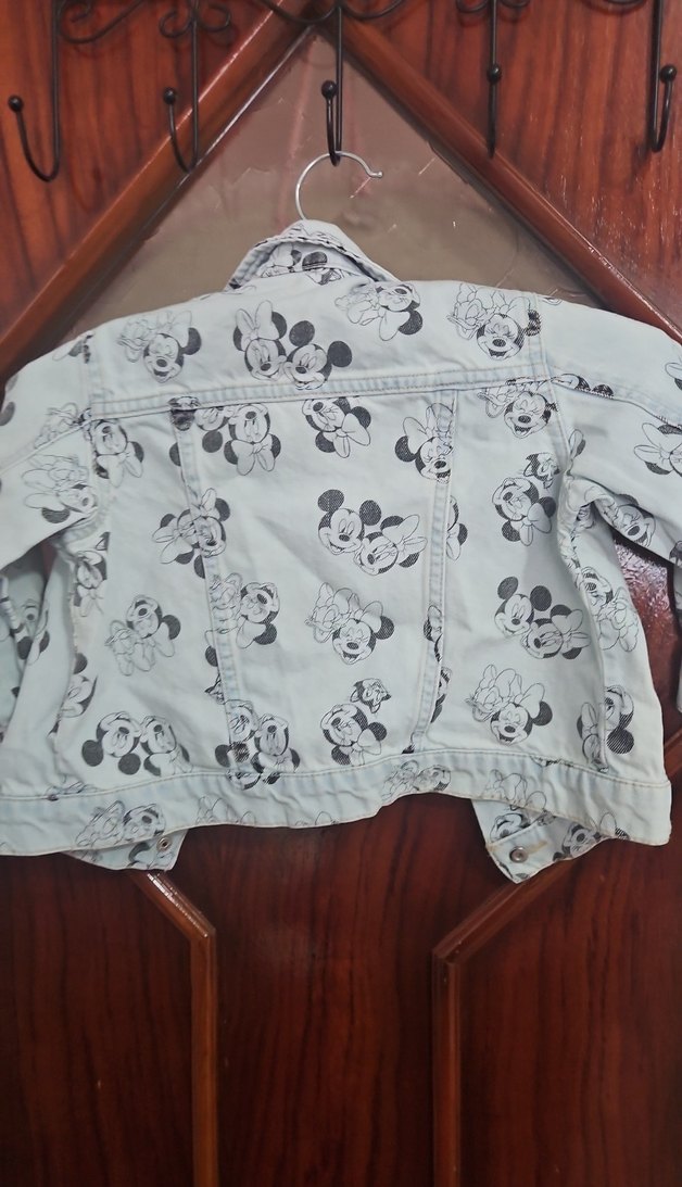 Kız Çocuk Kot Mikey Mini Baskılı Denim Ceket - Görsel 3
