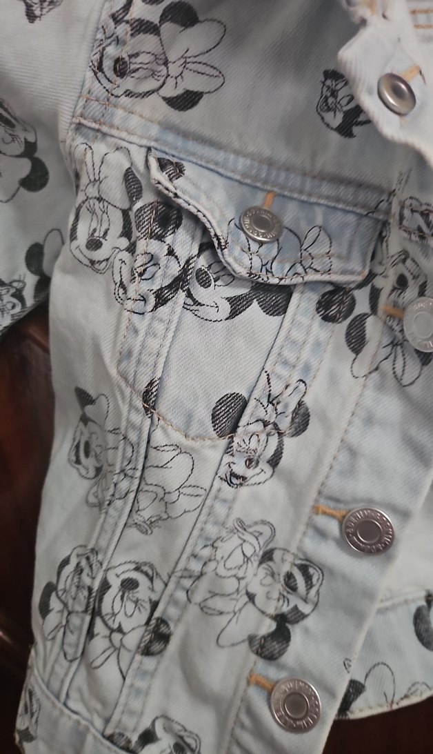 Kız Çocuk Kot Mikey Mini Baskılı Denim Ceket - Görsel 2