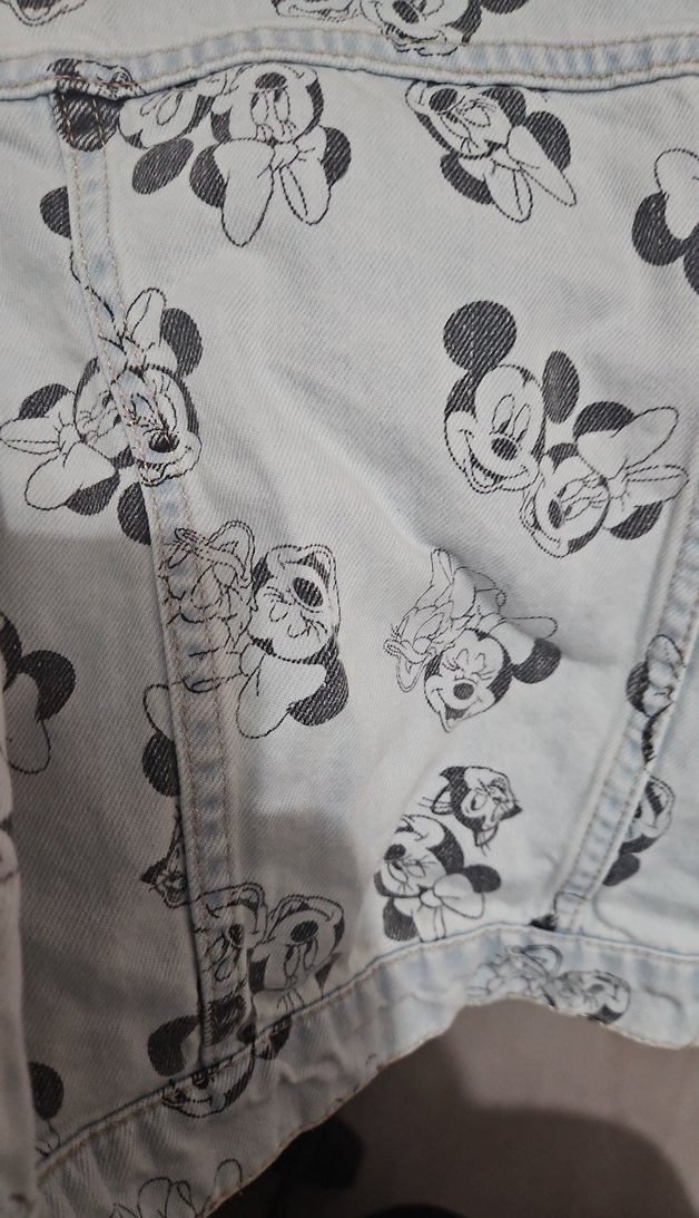 Kız Çocuk Kot Mikey Mini Baskılı Denim Ceket - Görsel 5