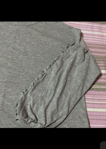 Defacto 42 beden Gri  Kadın Uzun Kollu Salaş bluz - Görsel 2