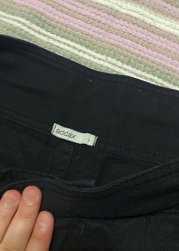 Kadın Siyah Kemerli Pamuk Kumaş Pantolon - Görsel 3