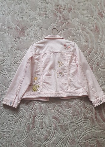 Next Kız Çocuk Pembe Nakışlı Denim Ceket