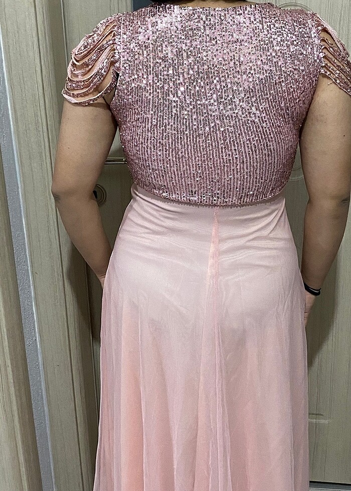 pembe abiye elbise - Görsel 2