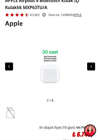 Apple Airpods 4 Bluetooth Kulak İçi Kulaklık Beyaz - Görsel 3