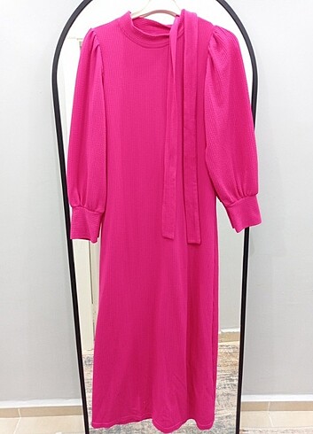 Pembe tesettür elbise 