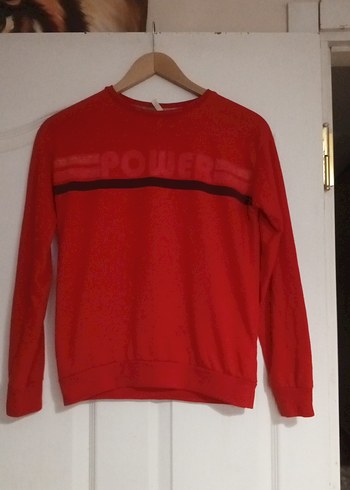 Diğer Kırmızı Baskılı Kadın Sweatshirt