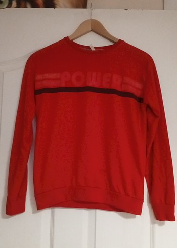 l Beden kırmızı Renk Kırmızı Baskılı Kadın Sweatshirt