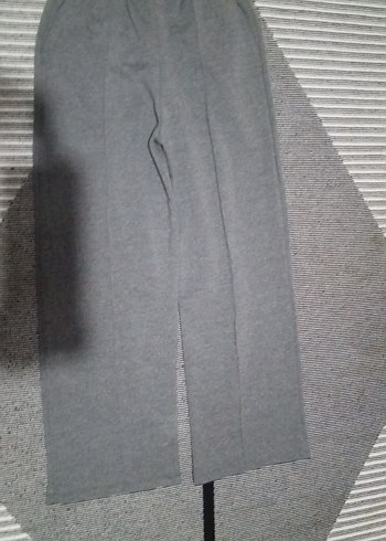 Gri Kadın Sweatpant Midi Boy Yırtmaçlı