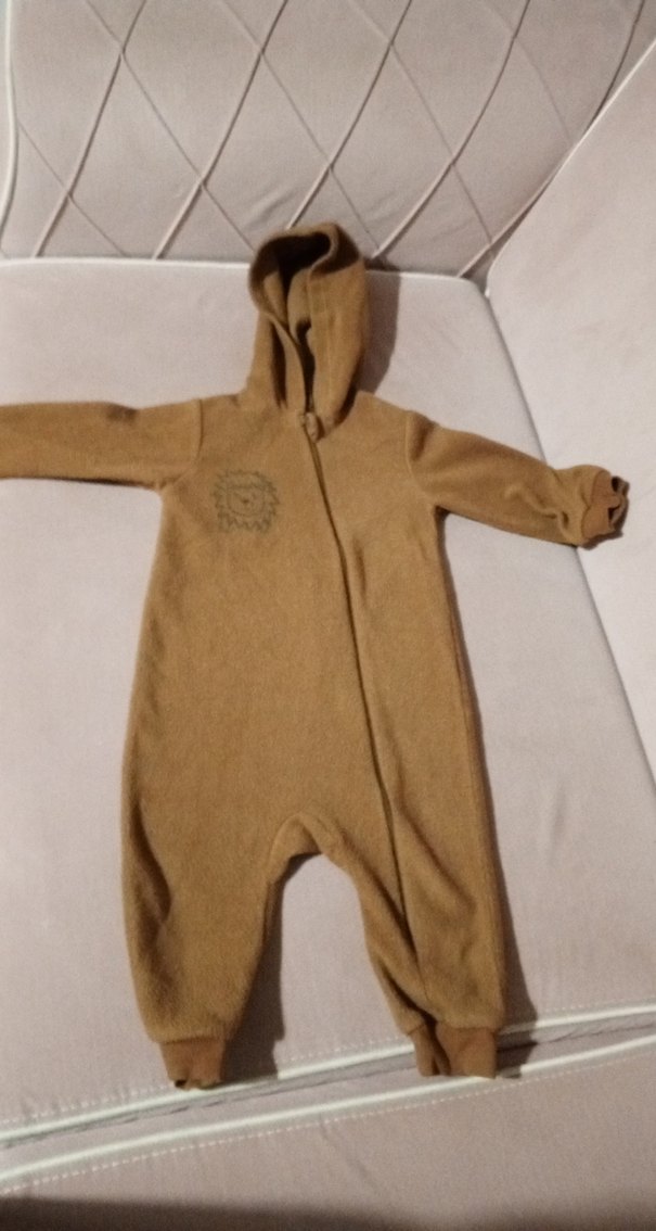 Kahverengi Fermuarlı Bebek Tulumu - Görsel 3