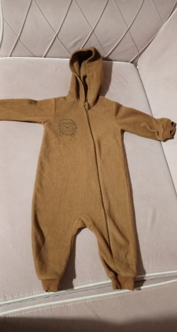 Kahverengi Fermuarlı Bebek Tulumu - Görsel 2