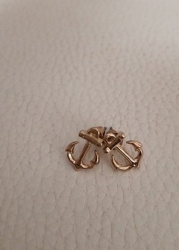 Beden altın Renk Altın Renk Mini Çapa Küpe