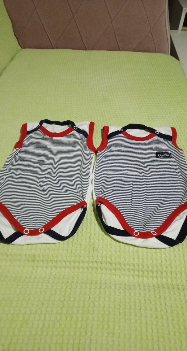 Erkek Bebek Çizgili Askısız Zıbın - Görsel 5